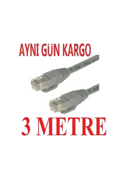 Cat5E Kablosu Ethernet Lan Internet 3 Metre 4605A Internet Rj45