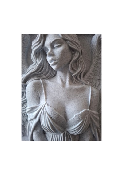 Melek Kanatlı Kadın Figürü 3d Rölyef Duvar Tablosu 14x14 Cm