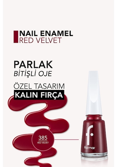 Flormar Sedefli Parlak Oje (MOR) - Nail Enamel - 385 Red Velvet - 8682536035965