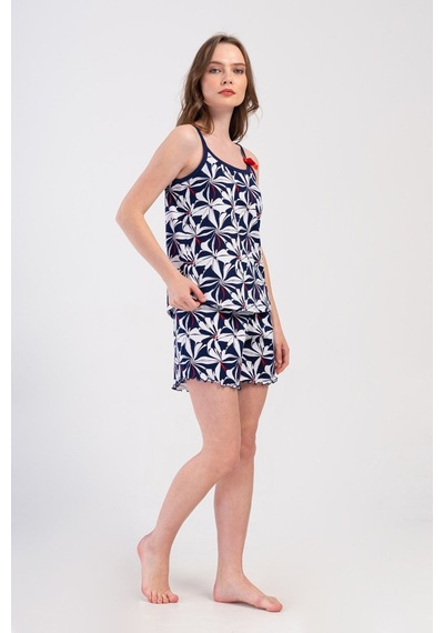 Yake Store Kadın P.suprem Ip Askılı Fıyonklu Bıbılalı Etegı Oval Sort Takım - Navy Blue Çok Renkli