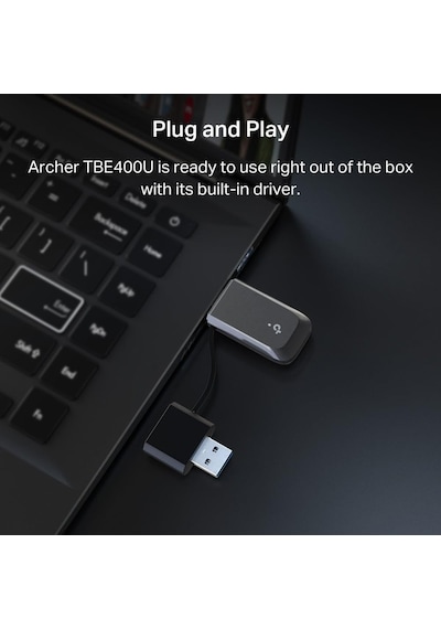 Archer Tbe400u Usb 3.0 Wi-fi 7 Tri-band Kablosuz Adaptör, Be6500, 6 Ghz/5 Ghz/2.4 Ghz, 72x24x10.8 Mm