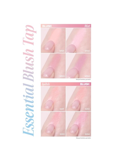 Katmanlanabilir Yumuşak Dokulu Işıltılı Bitiş Sunan Allık Essential Blush Tap S201 Coral Posy Çok Renkli