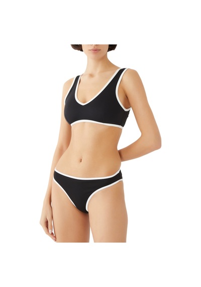Good American Şık Destekli Kısa Bikini Üstü Siyah