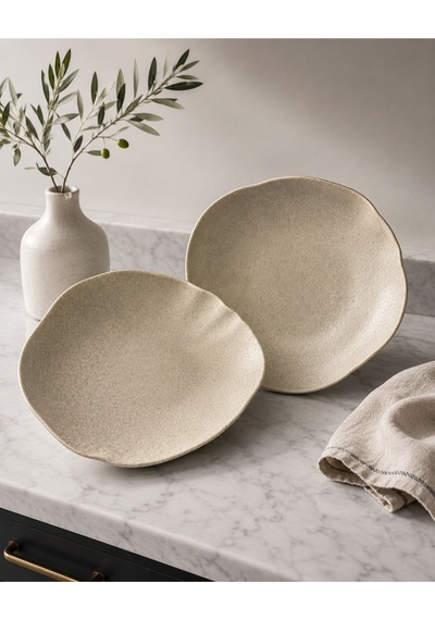 2li Sahara Tone Deep Plate 27 Cm 1010cc Çok Amaçlı Servis / Sunum Tabağı/meze/aperatif/makarna Çok renkli