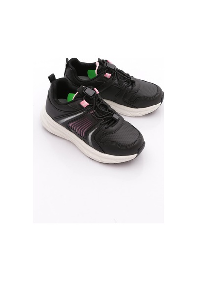 Pepino 2081 Çocuk Filet Spor Ayakkabı Beyaz Siyah Pembe