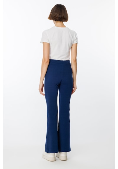 Unika Boutique Lacivert Yüksek Bel Ispanyol Paça Toparlayıcı Tayt