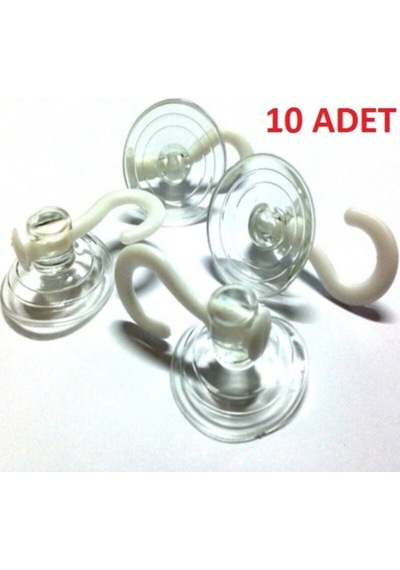 10 Adet Büyük 4cm Vantuz Öpücük Askı Cam Askısı 10 Adet Şeffaf Diğer