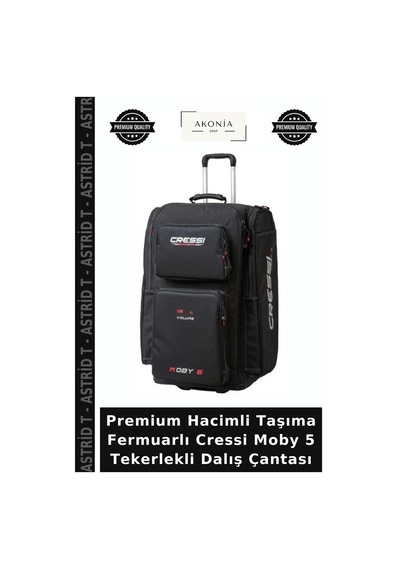 Premium Hacimli Taşıma Fermuarlı Cressi Moby 5 Tekerlekli Dalış Çantası