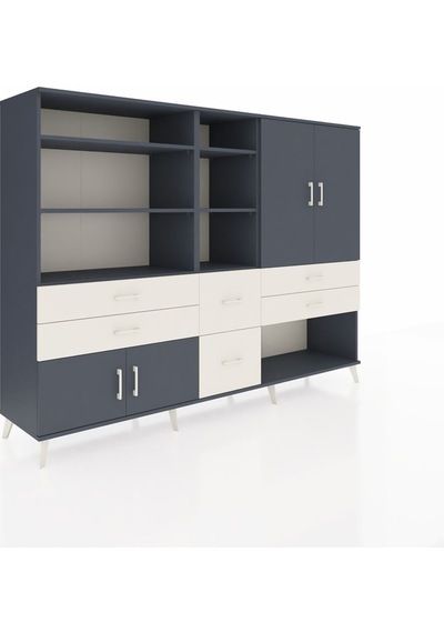 Hyperion Dolap 10 Raflı 6 Çekmeceli 4 Kapaklı 220x44x163 Antrasit Antrasit-antrasit/aytaşı Hyperion Dolap 10 Raflı 6 Çekmeceli 4 Kapaklı 220x44x163 Antrasit Antrasit-antrasit/aytaşı