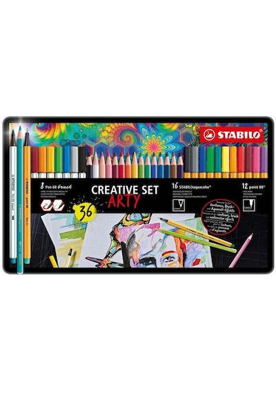 Stabilo Arty Kreatif Metal Kutulu Set 36'lı