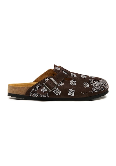 Comfortfusse Folk Capri - Erkek Ortopedik Deri Sabo Terlik Kahverengi Süet Deri