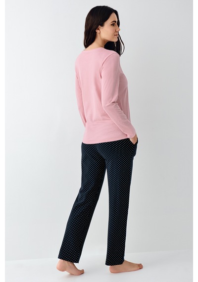 Pierre Cardin 9090 Modal Uzun Kol Kadın Pijama Takımı V1 Rose