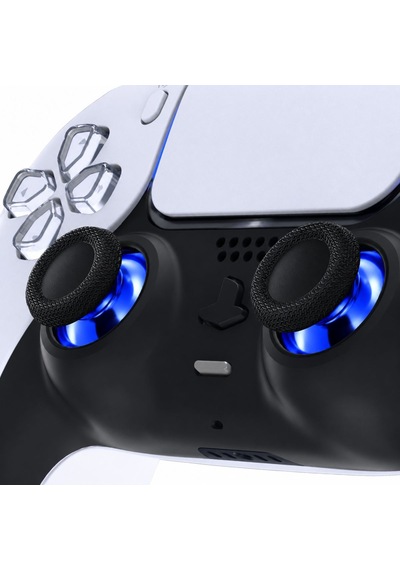 2 Adet Ps5 Analog Topuz Mavi Krom Başlık Playstation 5 Kol Tamir Yedek Parça Siyah