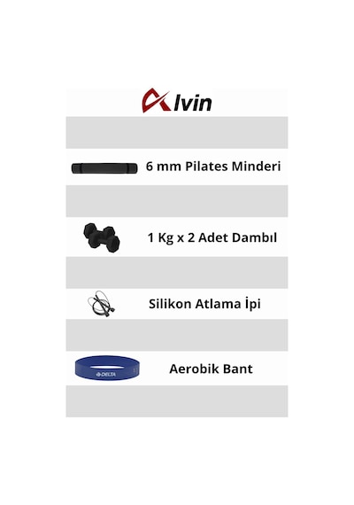 Pilates Seti - Tam Ekipman İle Evde Fit Kalın Beyaz - Pembe