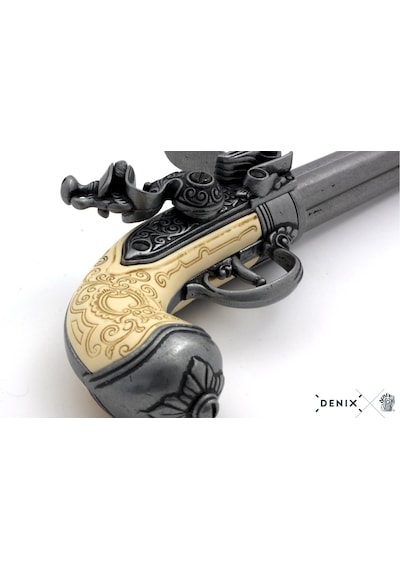 Denix Flintlock Pistol Italy 1680 3 Barrel 29cm Koleksiyon Obje