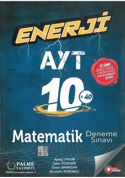 Palme Yayıncılık AYT Matematik 10 x 40 Deneme Sınavı İlk Dönem