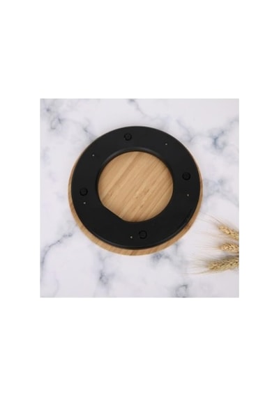 Bambu Ahşap Mutfak Terazisi, Dijital Ekran, 20x20 Cm, Gram/lbs/ons Çok Renkli