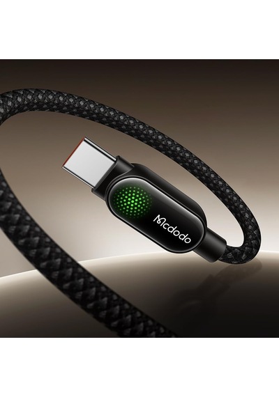 Lexroo Ca-5620 100w Typ-c To Typ-c Nefes Efektli Işıklı Şarj Kablosu 1.2m Siyah Standart