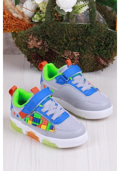 Fort Cool Legos Rahat Hafif Sneaker Işıklı Erkek Çocuk Ayakkabı Gri