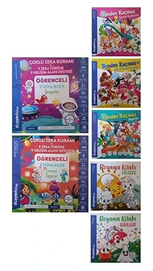Okul Öncesi Çocuklar İçin Aktivite,hikaye Ve Boyama Kitapları 7 Kitap