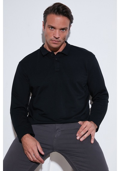 Buratti Streç Pamuklu Regular Fit Düğmeli Polo Yaka Erkek Sweat 5905727 Siyah Buratti Streç Pamuklu Regular Fit Düğmeli Polo Yaka Erkek Sweat 5905727 Siyah