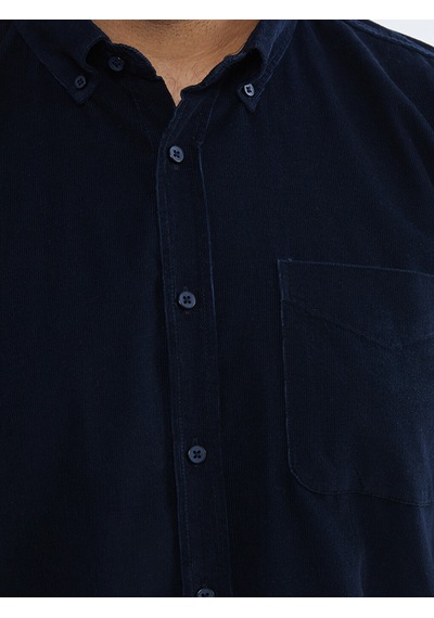 Lcwaıkıkı Classic Lacivert Regular Fit Uzun Kollu Kadife Erkek Gömlek