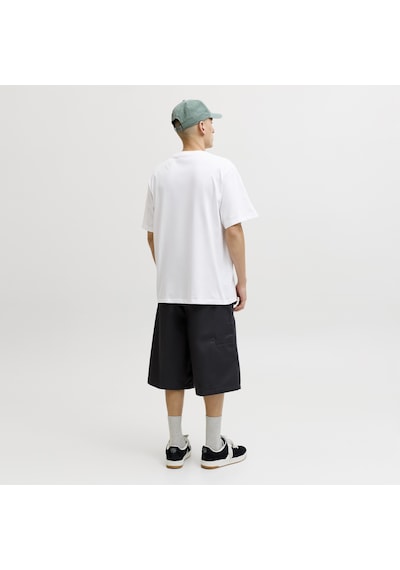 Jack & Jones Erkek Gögüs Baskili Bisiklet Yaka Tisört - Corals - 12288345 Beyaz