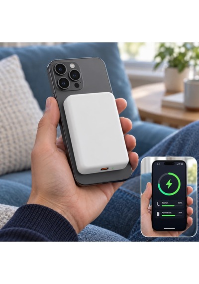 eNeRX ENR-P10GT 10.000 mAh 22.5Watt Hızlı Şarj MagSafe Powerbank Beyaz