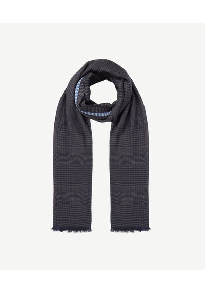 Yargıcı Desenli Maskülen Şal 26kesl1001x 021 Mavi