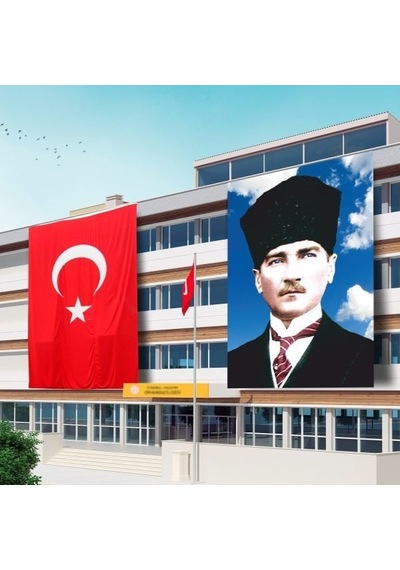 400x600 Atatürk Posteri Ve Türk Bayrağı Raşel Kumaş-4 Tek Ebat