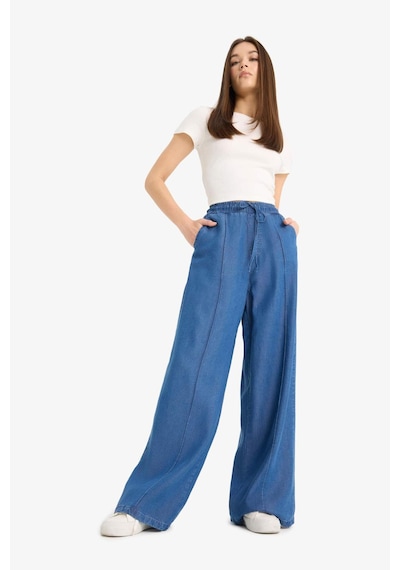 Defacto Pull On Wide Leg Yüksek Bel Uzun Akışkan Kumaş Yıkamalı Pantolon D8243AX25SM Mavi Defacto Pull On Wide Leg Yüksek Bel Uzun Akışkan Kumaş Yıkamalı Pantolon D8243AX25SM Mavi