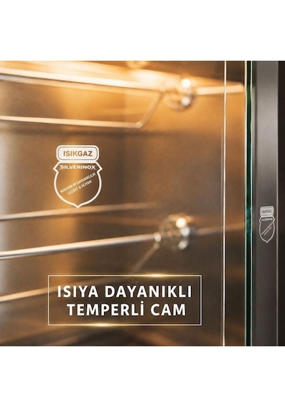 Silverinox Tüplü Set Üstü Piliç Çevirme 3 Şiş 12 Piliç
