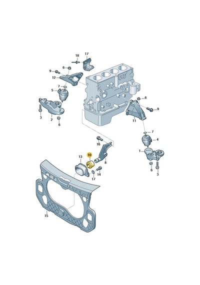 Motor Ön Dayanma Takozu 8e0199339 Audi A4 İle Uyumlu 2001-2004