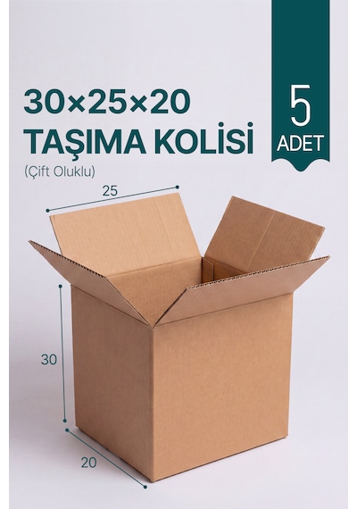 5 Adet 30x25x20 Cm E-ticaret Ve Taşıma Kolisi Bc Dalga Çift Oluklu Kraft Koli Dayanıklı Kargo Kolisi 1
