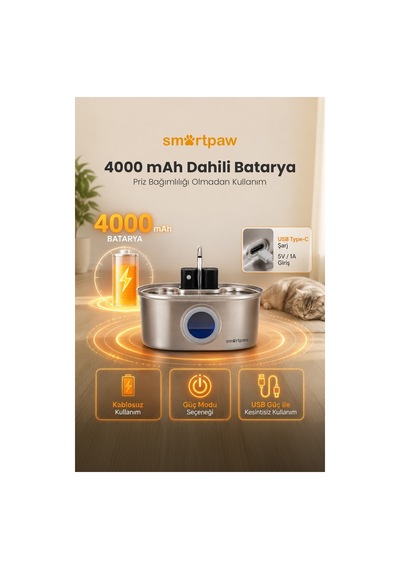 Aqua Max Sensörlü Kedi Su Pınarı Distribütör Garantili