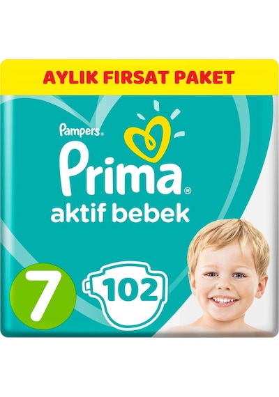 Prima Bebek Bezi Beden:7 (15+Kg) XX Large 102 Adet Aylık Fırsat P