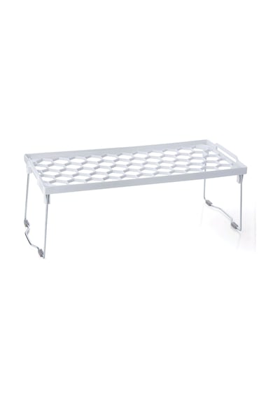 Plastik Metal Ayaklı Dikdörtgen Mini Raf Düzenleyici Organizer Beyaz