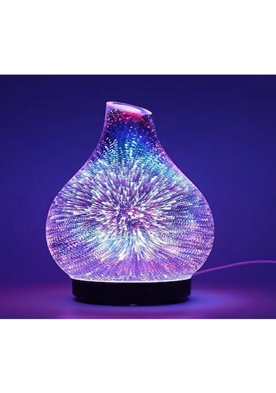 7 Renk Led Işıklı Aromaterapi Difüzörü Otomatik Kapanmalı Zaman Ayarlı Koku Verici Gece Lambası Pembe