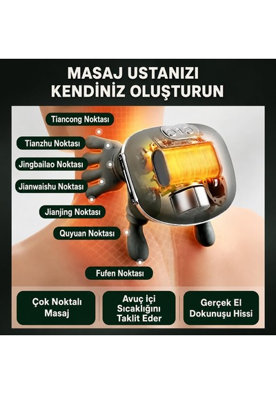Tr Fh-670 4d Yoğurmalı Boyun Ve Omuz Masaj Aleti Isı Kompresli