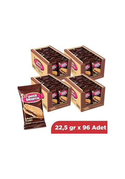Eti Kakaolu Fındık Kremalı Petibör Bisküvi 22,5 Gr X 96 Adet