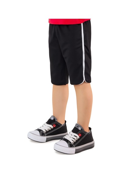 Kiko Kids Tinna Bağcıklı Erkek Bebek Keten Spor Ayakkabı Siyah