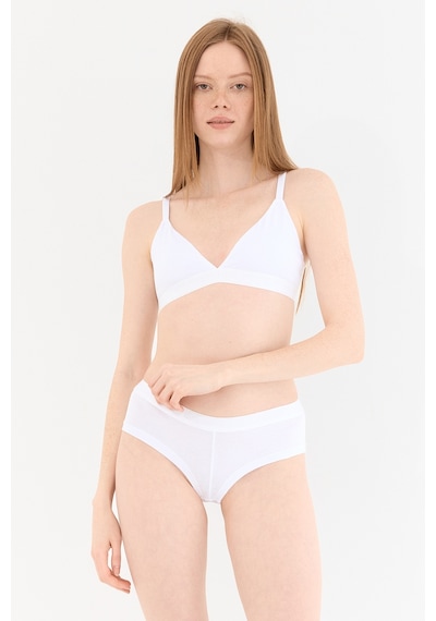 Naphor Touch Beyaz Boyshort Külot Gri
