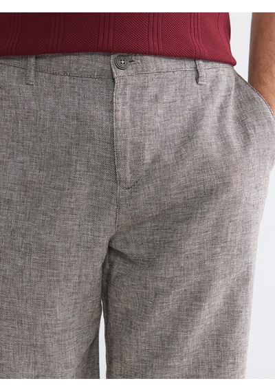 Lcwaıkıkı Classic Kahverengi Regular Fit Keten Karışmlı Erkek Şort