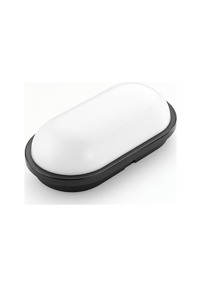 Aydos 15w Siyah Ip65 Oval Led Tavan Ve Duvar Lambası 1500 Lümen Beyaz Işık Su Ve Toz Geçirm