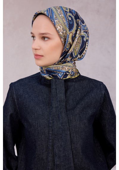 BELLİ İpek Twill Eşarp 4202d01 Lacivert - 83