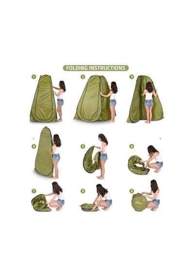 Portatif Ergonomik Kamp İçin Soyunma Kabini Yeşil