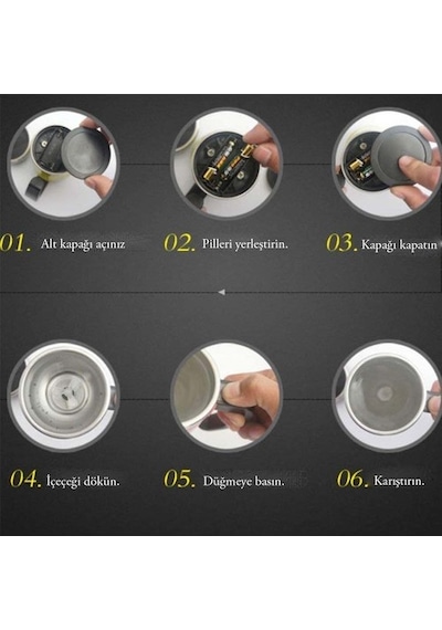 Kendi Kendini Karıştıran Kupa Mikser Kupa Termos Bardak Self Stir Sarı