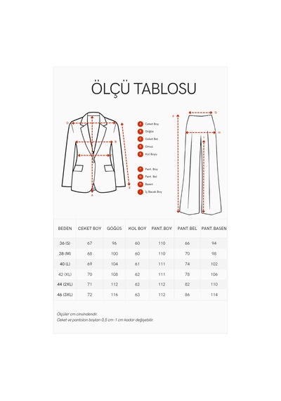 Meecy Kadın İkili Kuşaklı Blazer Ceket Ve Pantolon Takım Siyah Siyah