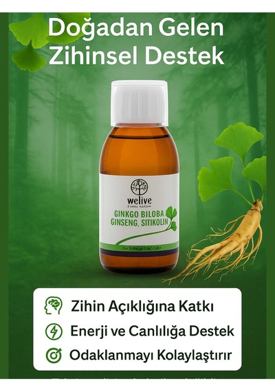Gınkgo Biloba Ginseng Sitikolin Sıvı Takviye Edici Gıda 150 Ml