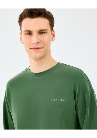 Skechers M Loose Crewneck Sweatshirt Erkek Haki Sweatshirt S2510041-4255 Haki